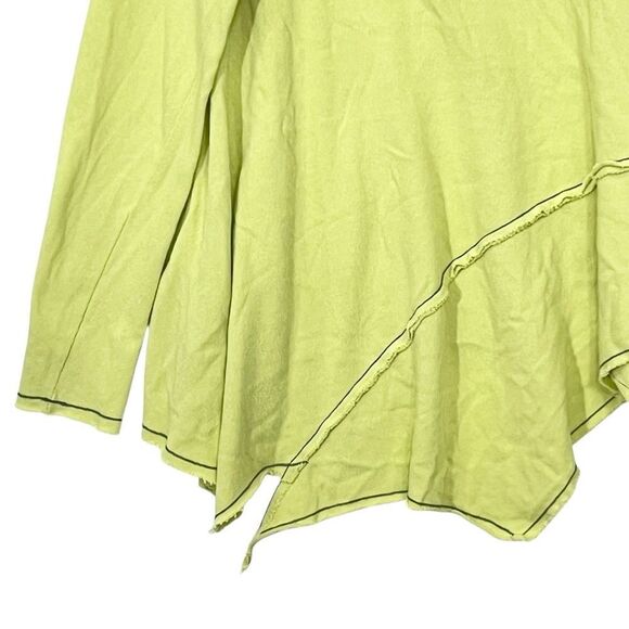 Ozai N Ku Boho Sweater Knit Asymmetric Inside Out Hem Contrast/Stitching S - Picture 9 of 15